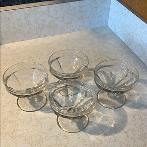Elegant Clear Glass Dessert Bowls Set